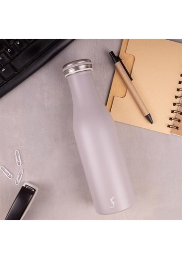 Lurch - 500 Ml Granit Gri, Paslanmaz Çelik Termos - Çift Cidarlı, Sızdırmaz - 240805 Beyaz