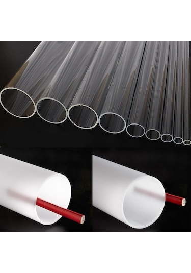 Pleksi Boru Çubuk Şeffaf Akrilik Plexiglass Boru Pleksiglas Tüp