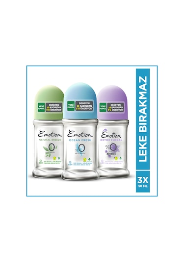 Emotion Natura Breeze + Ocean Fresh +  Floral Roll-On 3 x 50 ML