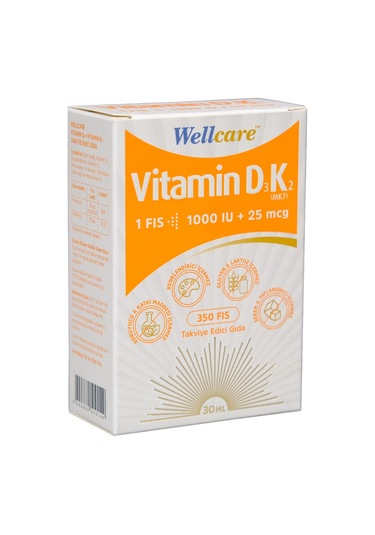Wellcare Vıtamın D3k2 1000 Iu 30 Ml Sprey
