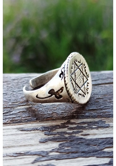 Antik Gümüş Kaplama Davut Yıldızı Süleyman Mührü Şekilli El Yapım - 548973757 Çok Renkli