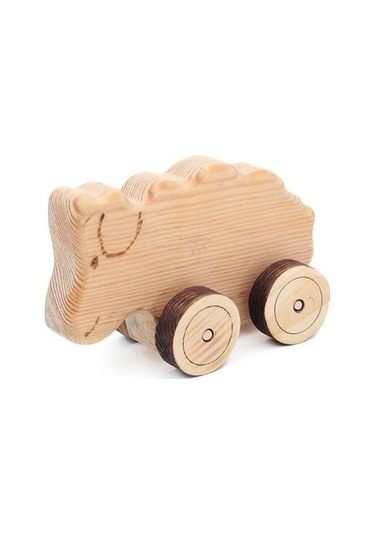 Ahşap Oyuncak Tekerlekli Araba Hayvan Model-1