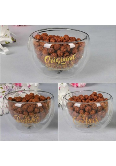 Perotti Tekli Çift Cidarlı Cam Kase Double Bowl 300ml 13796