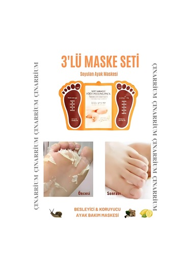 Ayak Peeling Maskesi 3 Lü Soyulma Etkili, Ölü Deri Temizleyici Ve Pürüzsüzleştirici Bakım