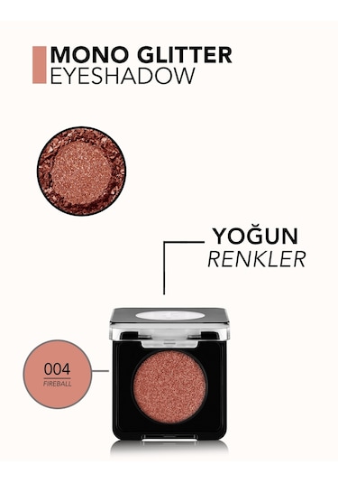 Flormar Mono Yüksek Pigmentli & Doğal Işıltılı Kompakt Göz Farı 004 Fireball