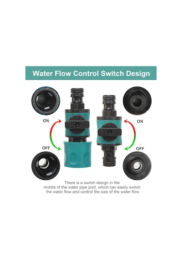 Adet Çek Valfli Bahçe Hortumu Bağlantısı, 1/2 İnç Su Hortumları İçin 16 Mm Hızlı Bağlantı Parçaları Diğer