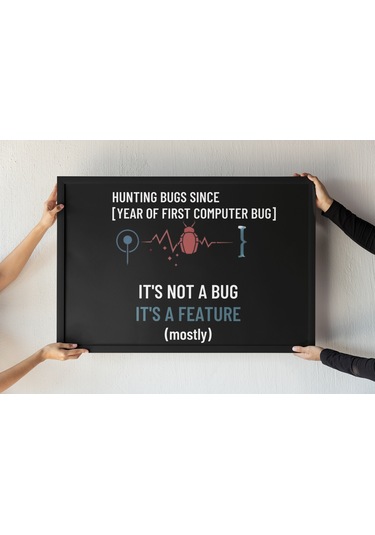 Programcılar Ve Bilgisayar Tutkunları İçin Kod Mizahı Çerçeveli Tablo Hediyelik Tasarım, 30x42 Cm