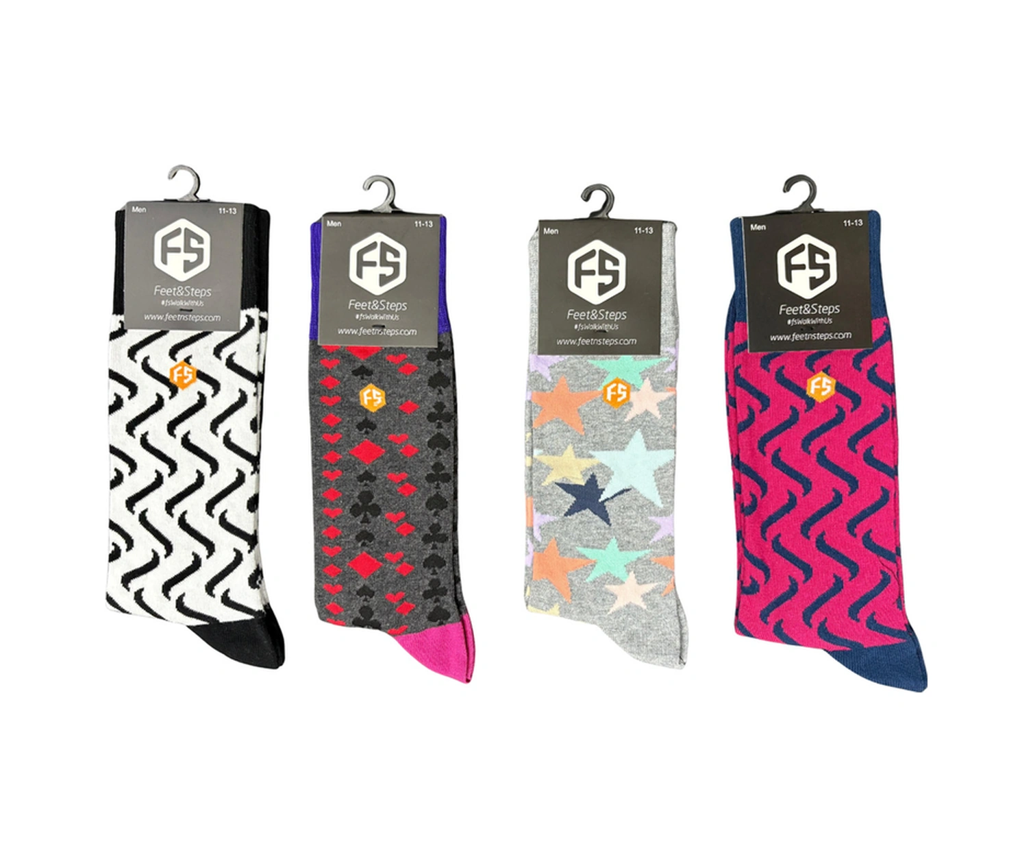 Erkek Renkli Desenli Pamuklu Günlük Çorap 11-13/2 Çok Renkli