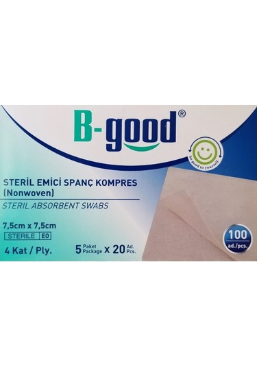 2 Kutu Gaz Kompres Spanc 7.5X7.5 Cm 100 Lü B Good Steril