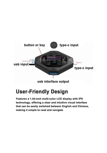 Usb-c Şarj Test Cihazı: Akım, Voltaj, Güç Ve Kapasite Ölçümü İle Çok Fonksiyonlu Şarj Analiz Aracı
