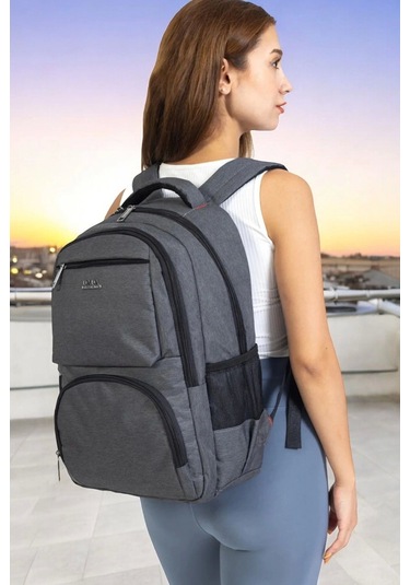 Sportif Darbe Emici Su Geçirmez 13,3-14 İnç Antrasit Laptop Sırt Çantası Renkli Çok Renkli