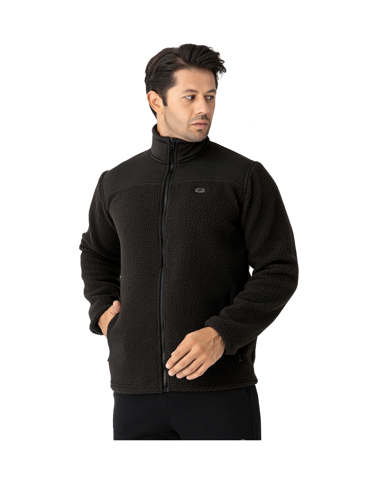 Crozwise Tam Fermuar 3 İplik Sweat Siyah 6055-10 SiYAH