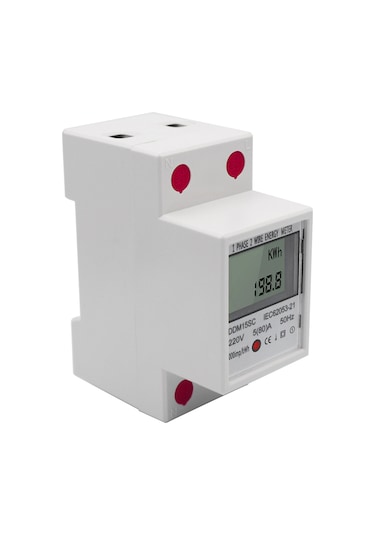 Reedark "dın Raylı Lcd Ekranlı Tek Fazlı Elektrik Sayacı 5-80a 220v Enerji Tüketim Ölçer"