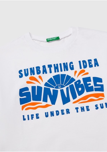 Benetton Erkek Çocuk Beyaz Bnt-b Tshırt Beyaz