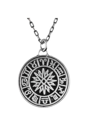 925 Ayar Gümüş Kolye - Burç Çarkı Kolyesi Gümüş