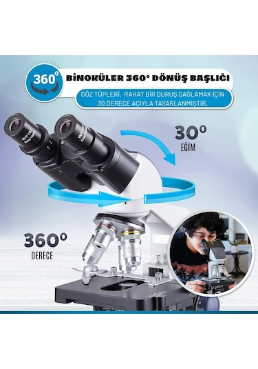 Triline 2500x Binoküler 5mp Usb Kamera Bilgisayar Destekli Bileşik Biyolojik Dijital Mikroskop
