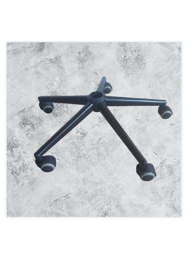 Sandofis Siyah Metal Yıldız Ayak Ofis Koltuk Ayağı Ve 5 Gri Teker