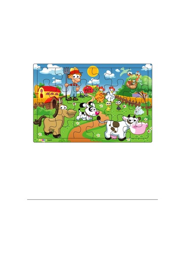 Yeni 4 Adet 24 Parçalı Ahşap Puzzle Yapboz Seti. Çiftliğim. Okya