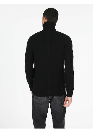 Colin's Slim Fit Erkek Siyah Hırka CL1051630_Q1.V2_BLK Colin's Slim Fit Erkek Siyah Hırka CL1051630_Q1.V2_BLK