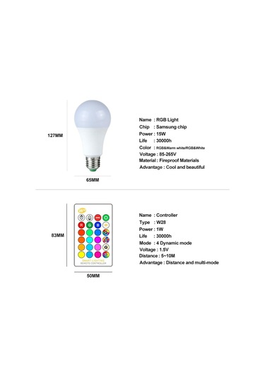 Led Lamba E27 B22 Rgb Led Ampul 15w 10w 5w Rgbw Kısılabilir Ampul Led Akıllı Işıklar Ev Tatil Dekorasyonu Için Uzaktan Kumanda İle E27 15w