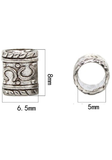 Suntek 180x Dreadlocks Boncuk Dread Locks Saç Örgü Uzatma Takı Gümüş