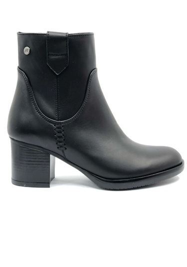 Greyder 32031 5k Siyah Hakiki Deri Kalın Topuklu 6cm Kadın Ankle Bot Siyah
