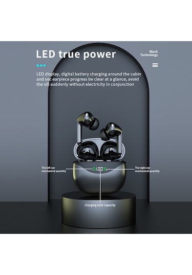 Qingmipy Beyaz Dijital Göstergeli Dokunmatik Hareketli Kulak İçi Bluetooth Kulaklık 16mm Hoparlör 5 Saat Çalma Süresi