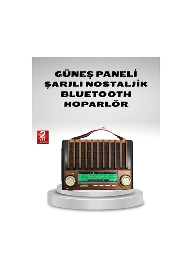 Taşınabilir Hoparlör Güneş Panelli Bluetooth Usb Sd Fm Am Sw Rady