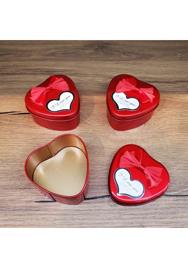 Büro Ev Ofis Hediyesi İçin Tekli Metalik Kırmızı Kalp Stil Prestij Kutu