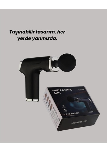 Usb Type-c Şarjlı Taşınabilir Masaj Tabancası Siyah