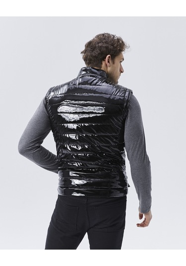 Rugan Deri Yelek Siyah Parlak Renk