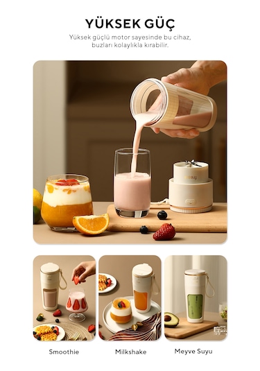 Fressi FR-BL0318  Taşınabilir Şarjlı Kişisel Smoothie Blender