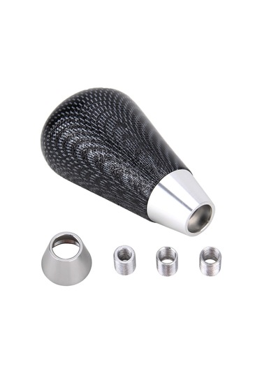 Sones Evrensel Araç Modifiye Reçine Değiştirici Manuel 6 Vitesli Vites Topuzu, Boyut: 8.2 5.5cm Siyah Beyaz