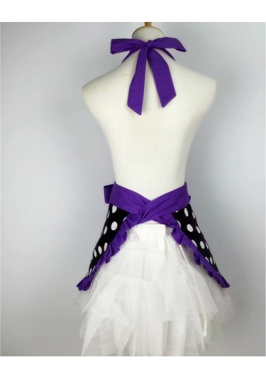 Dinosaurs Ayarlanabilir Önlük Ev Mutfak Yemek Pamuk Önlükleri Bowknot Mor Altın