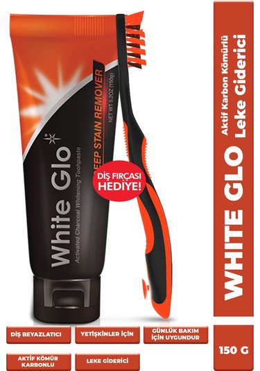 White Glo Charcoal Fırça Aktif Kömürlü Diş Macunu + Diş Fırçası 150 G