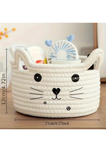 Yıkanabilir Organizatör Depolama Sepeti Aperatifler İçin Kedi Çok Renkli