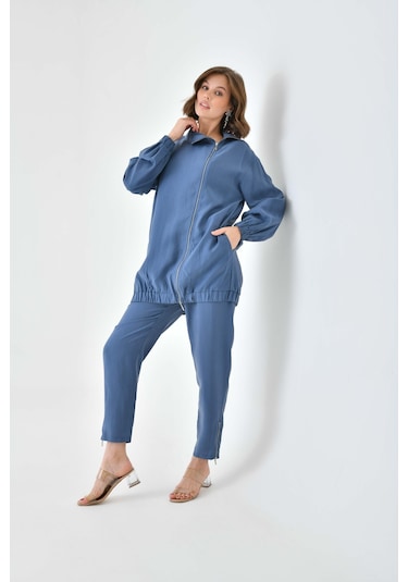 Ftz Women Kadın Modal Pantolonlu Takım İndigo 30716-indigo İndigo
