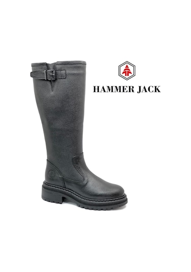Hammer Jack 102-24500-z Cinde Hakiki Deri Kadın Çizme Siyah