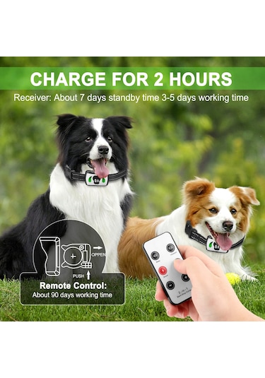 Geeroyoo Köpek Eğitim Ve Otomatik Havlama Durdurma Kolyesi, 4 Modlu, Su Geçirmez, Uzaktan Kumandalı