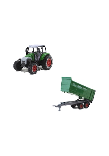 Oyuncak Traktör Römorklu Model Traktör Çek Bırak 30 Cm