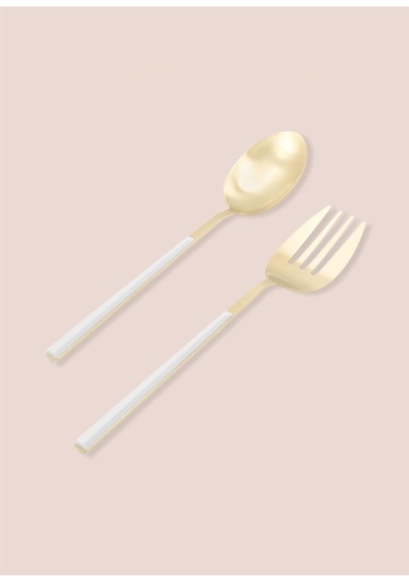 The Mia Salata Servis Seti Bianco Beyaz Gold Ckb0247 Altın