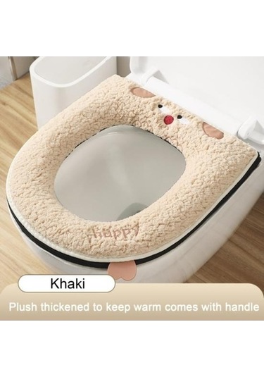 Tongxida Yumuşak Yastık Su Peluş Pedi Mor Klozet Kapağı Karikatür Evrensel Dört Banyo Hayvan Geçirmez Fermuar Kalınlaşmış Isıt Mor