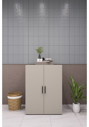 Mdf Çamaşır Makinesi Dolabı Kapaklı Kumbeji Kumtaşı