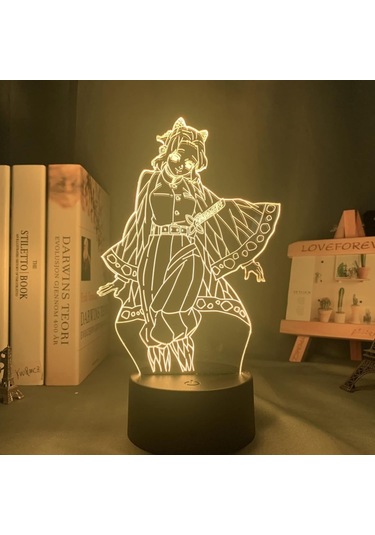 Yatak Odası Dekorasyonu İçin Manga 3d Işık Kimetsu No Yaiba Shinobu Kocho Gece Lambası Hediye Anime Led Lamba Demon Slayer Oda Dekorasyonu Çok Renkli