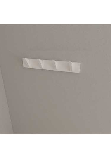 Hepsi3boyutlu Modern Duvar & Kapı Kanca Askılık - 4 Adet Beyaz Kanca Askılık - Model No : 5 Beyaz