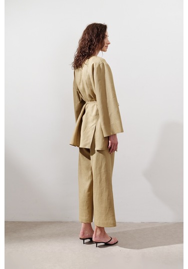 Keten Kruvaze Kapama Kimono Köri Köri