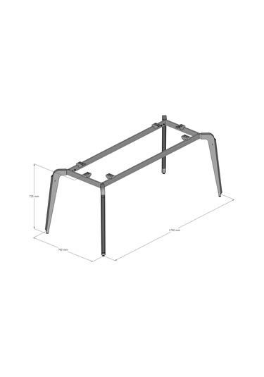 Api Design Trapper Metal Ofis Çalışma Masa Ayağı Ahşap-cam-mermer İçin Uygun Siyah