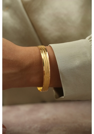 1 Cm Trabzon Hasır Altın Bilezik