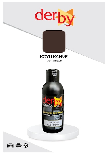Derby Koyu Kahve Deri Döşeme Araç Direksiyon Koltuk Boyası 100 Ml