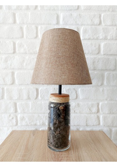 Retro Now Volcano Black Cam Ayakli Abajur